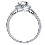 Round Cut Halo Style Cubic Zirconia in 925 Sterling Silver Ring 5