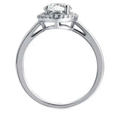 Round Cut Halo Style Cubic Zirconia in 925 Sterling Silver Ring 5