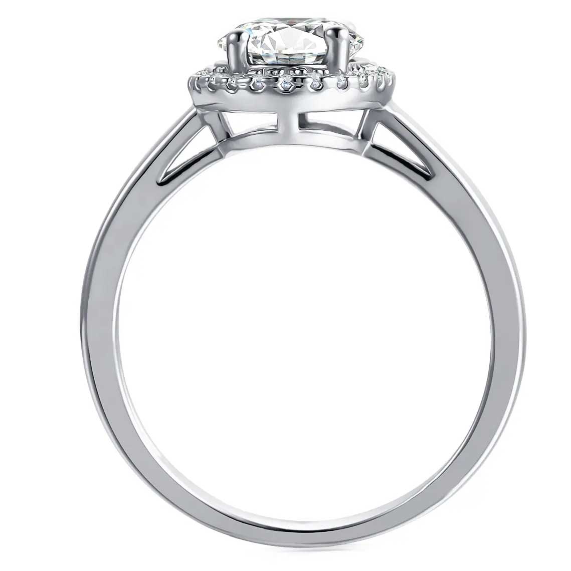 Round Cut Halo Style Cubic Zirconia in 925 Sterling Silver Ring 5