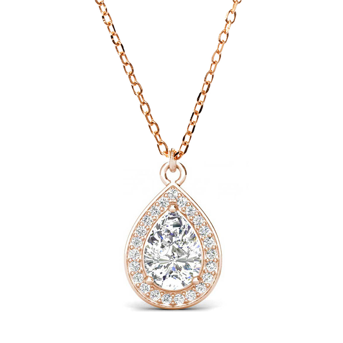 Round Cut Cubic Zirconia in 925 Sterling Silver Necklace 1