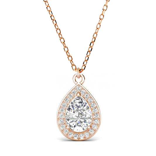 Round Cut Cubic Zirconia in 925 Sterling Silver Necklace 1