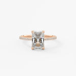 Radiant Pave Cathedral Lab Grown Diamond Engagement Ring