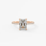 Radiant Pave Cathedral Lab Grown Diamond Engagement Ring