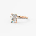 Radiant Pave Cathedral Lab Grown Diamond Engagement Ring