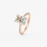 Radiant Pave Cathedral Lab Grown Diamond Engagement Ring
