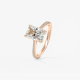 Radiant Pave Cathedral Lab Grown Diamond Engagement Ring