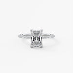 Radiant Pave Cathedral Lab Grown Diamond Engagement Ring