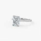 Radiant Pave Cathedral Lab Grown Diamond Engagement Ring