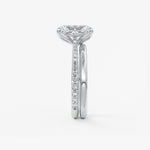 Radiant Pave Cathedral Lab Grown Diamond Engagement Ring