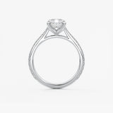 Radiant Pave Cathedral Lab Grown Diamond Engagement Ring