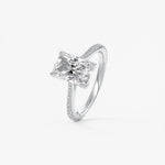 Radiant Pave Cathedral Lab Grown Diamond Engagement Ring