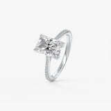 Radiant Pave Cathedral Lab Grown Diamond Engagement Ring