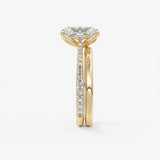 Radiant Pave Cathedral Lab Grown Diamond Engagement Ring