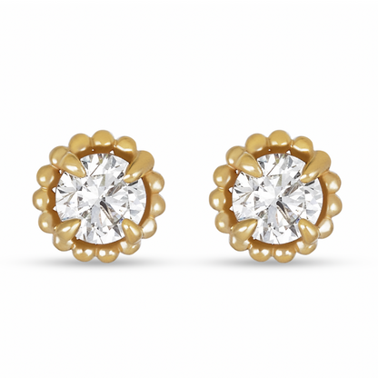2.0 TCW Round Cut Moissanite Solitaire Stud Earrings in Gold 7