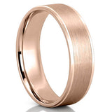 Classic Stain Finish Wedding Band for Men's in Solid Gold 6