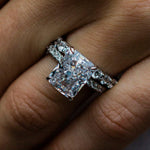 Radiant Cut Solitaire Style Cubic Zirconia in 925 Sterling Silver Ring 3