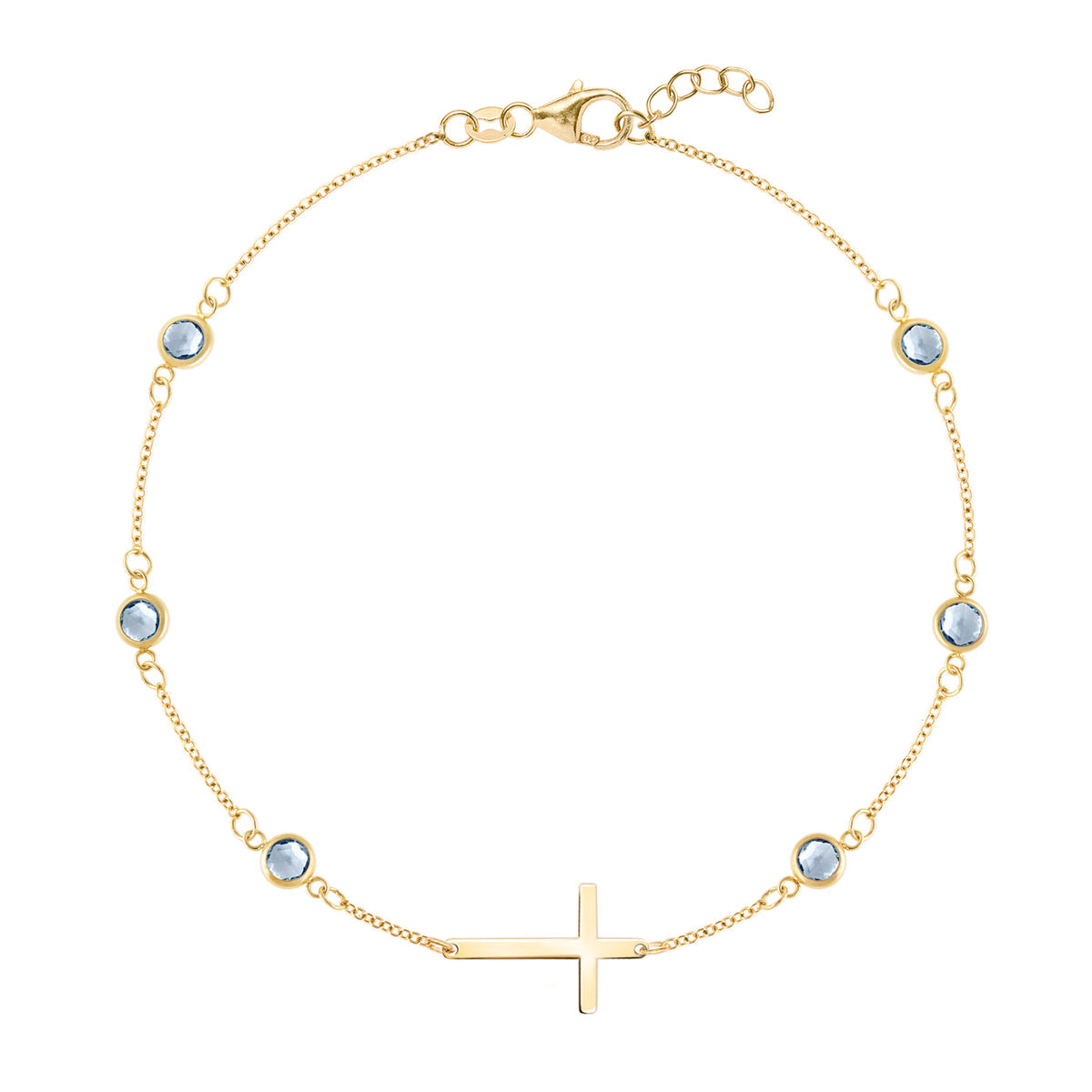 1.50 TCW Round Aquamarine Lab Made Diamond- March Birthstone Bracelet 1