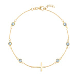 1.50 TCW Round Aquamarine Lab Made Diamond- March Birthstone Bracelet 1