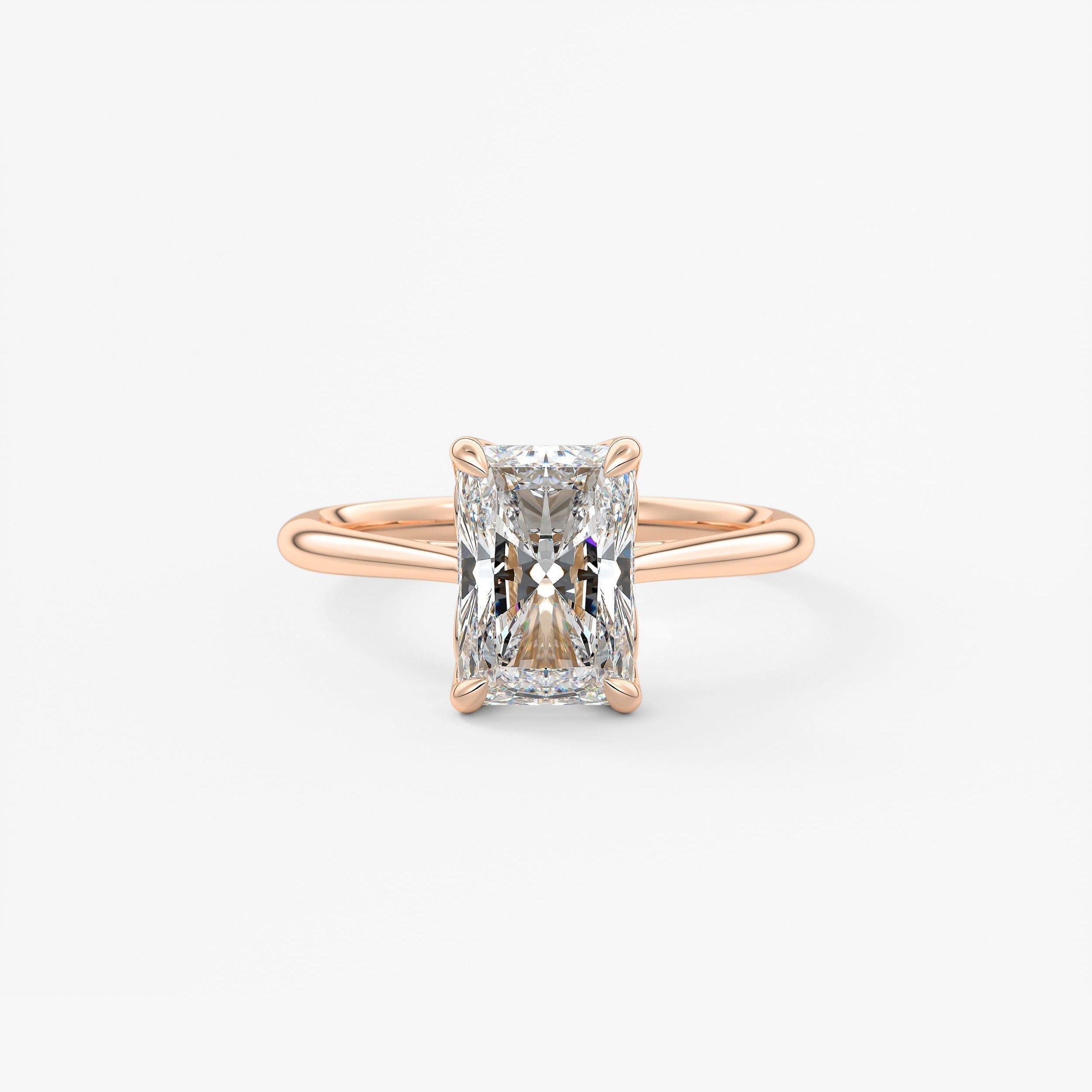 Radiant Solitaire Cathedral Lab Grown Diamond Engagement Ring