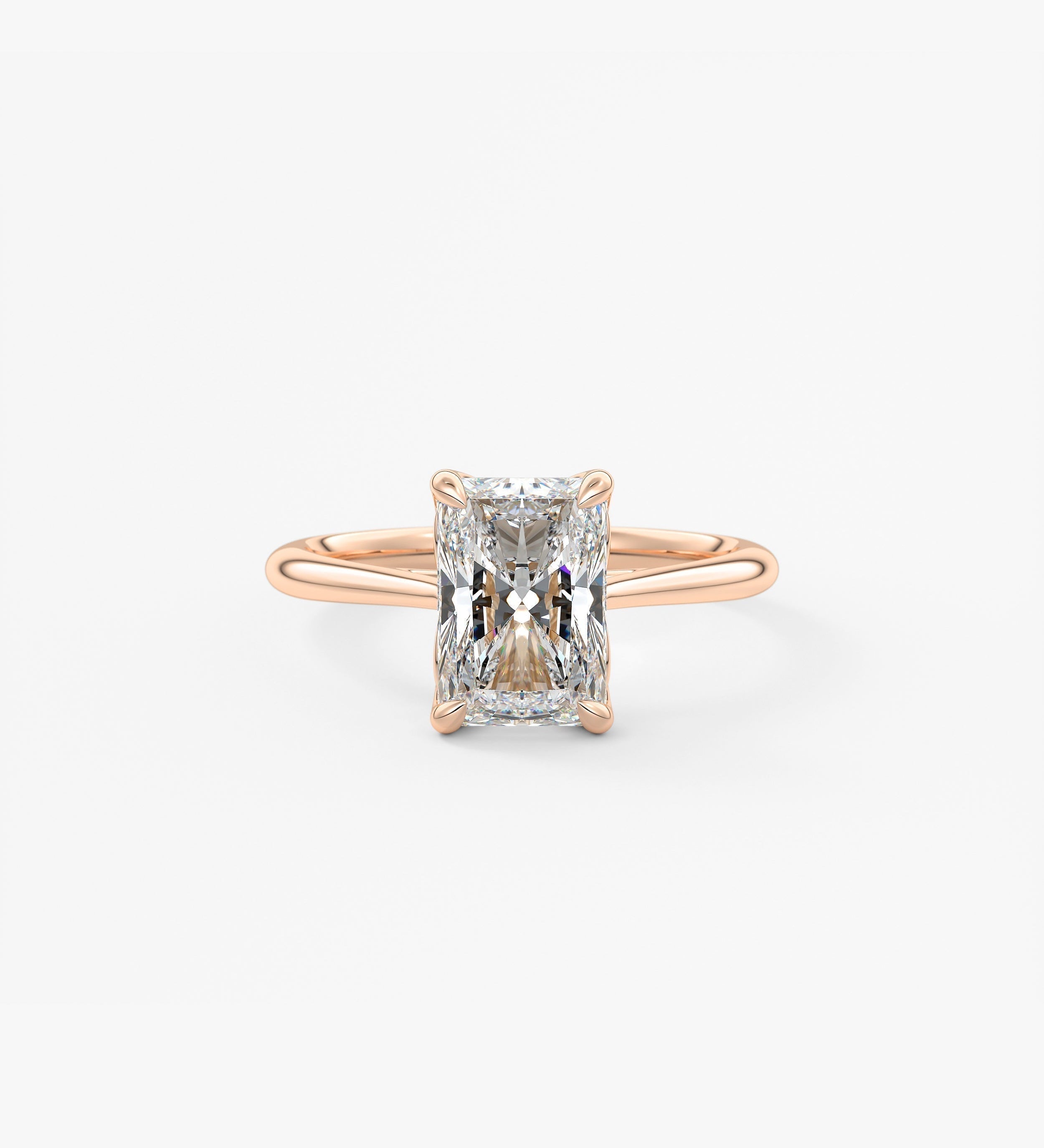 Radiant Solitaire Cathedral Lab Grown Diamond Engagement Ring