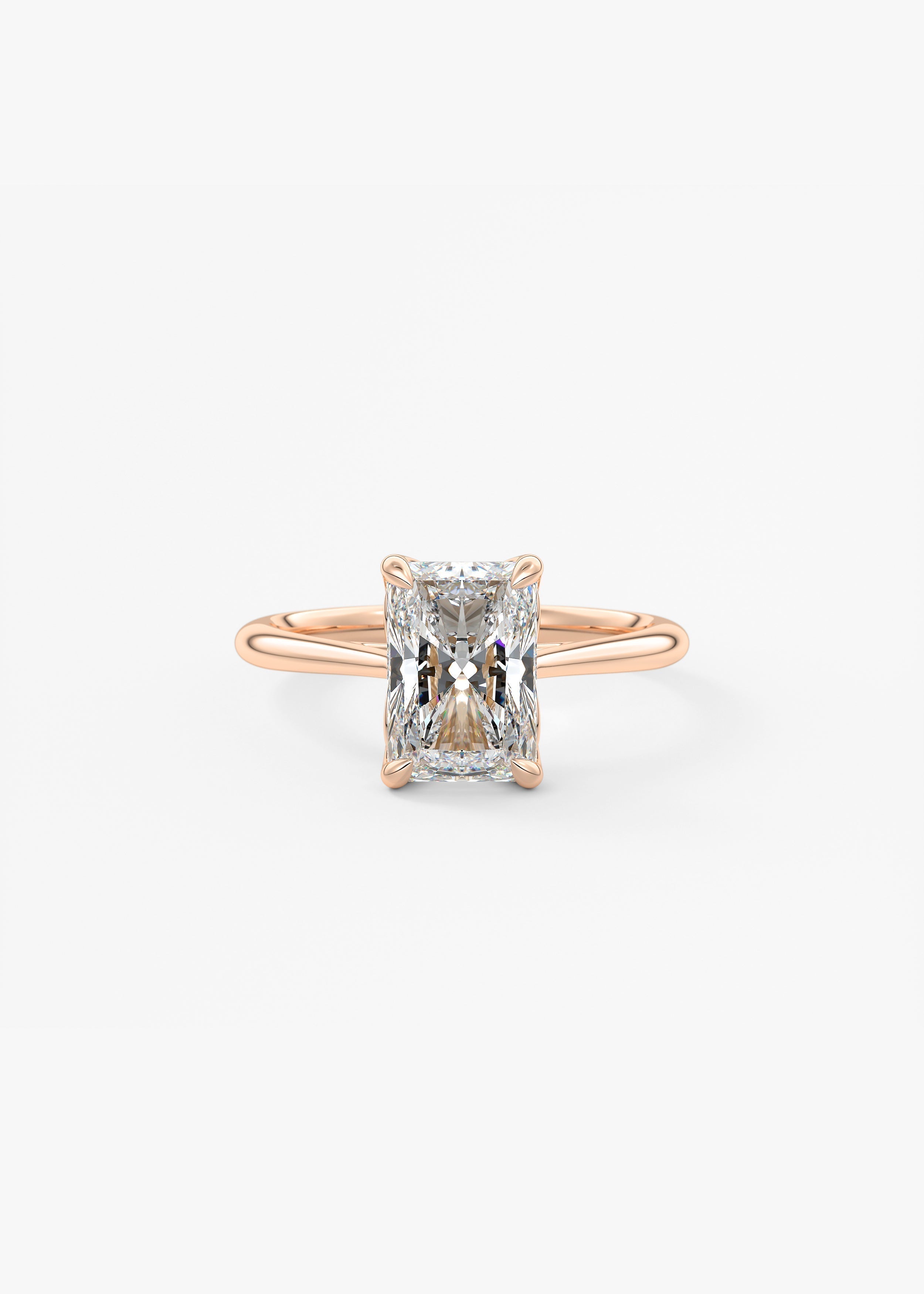Radiant Solitaire Cathedral Lab Grown Diamond Engagement Ring