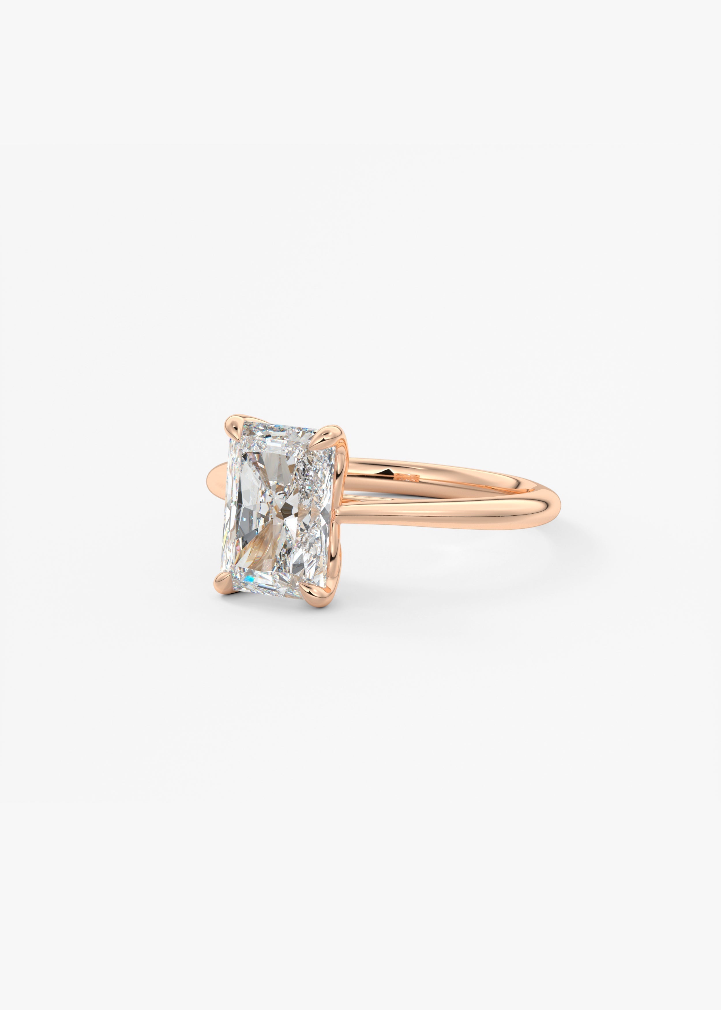 Radiant Solitaire Cathedral Lab Grown Diamond Engagement Ring