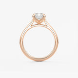 Radiant Solitaire Cathedral Lab Grown Diamond Engagement Ring