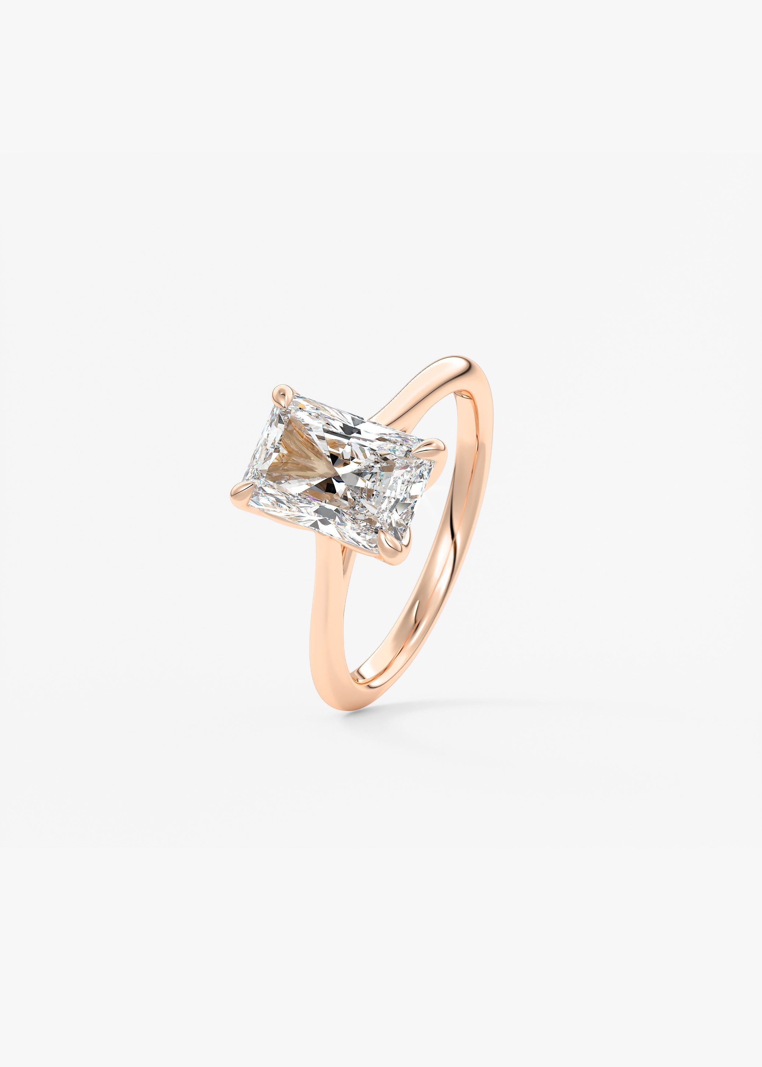 Radiant Solitaire Cathedral Lab Grown Diamond Engagement Ring