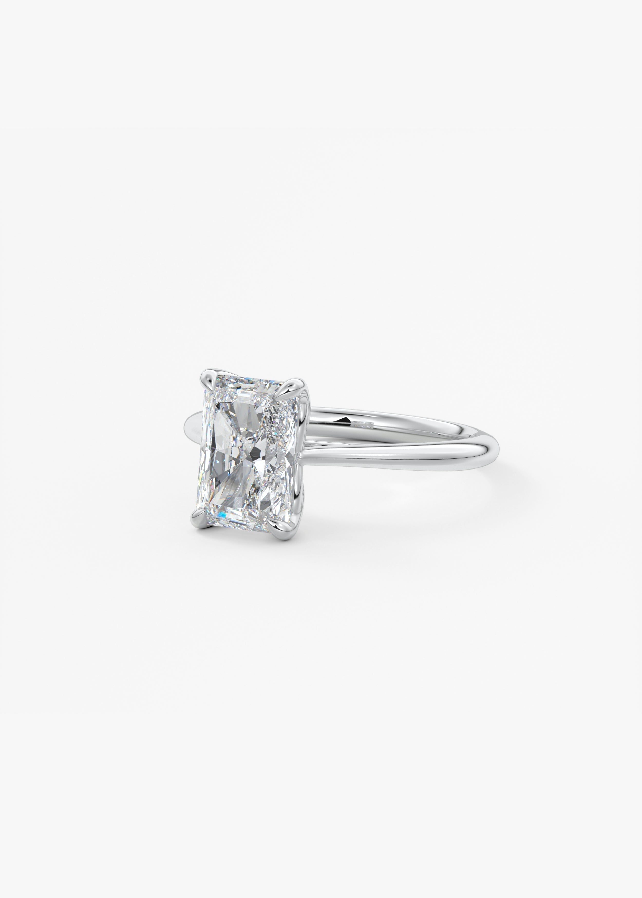 Radiant Solitaire Cathedral Lab Grown Diamond Engagement Ring