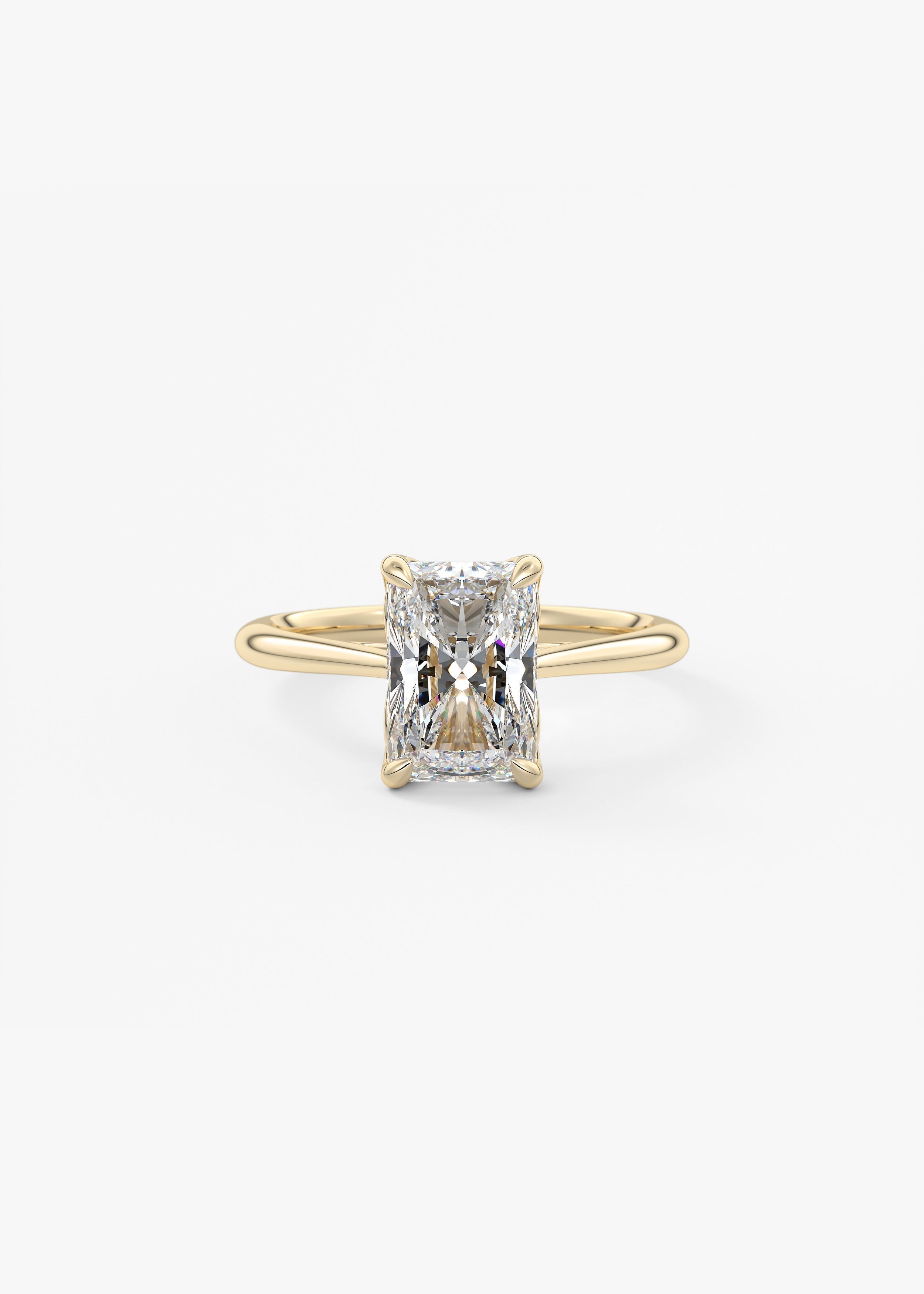 Radiant Solitaire Cathedral Lab Grown Diamond Engagement Ring