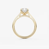 Radiant Solitaire Cathedral Lab Grown Diamond Engagement Ring