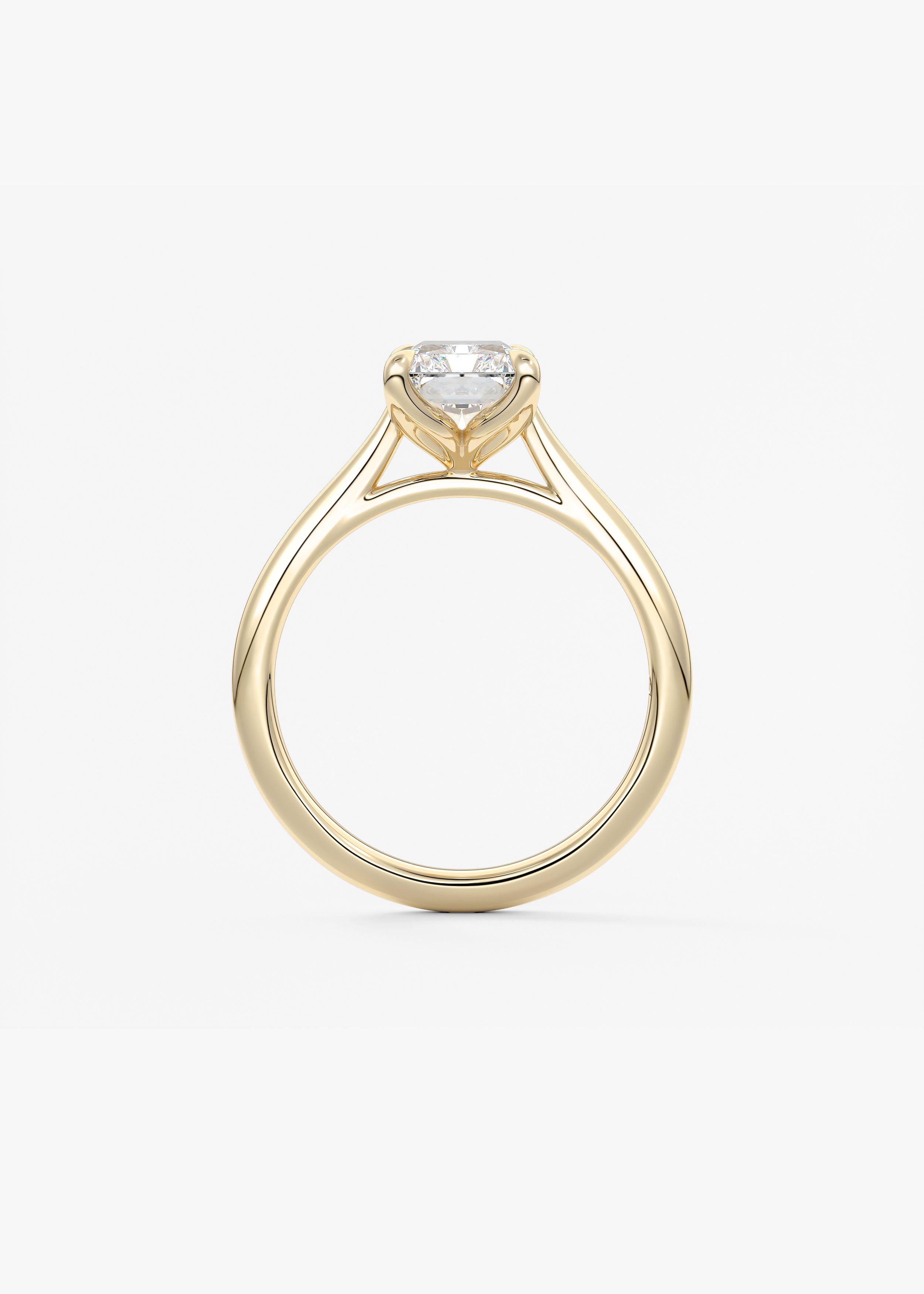 Radiant Solitaire Cathedral Lab Grown Diamond Engagement Ring