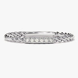 Stunning 0.10 CT Round Moissanite Stones Twisted Wedding Bands 2