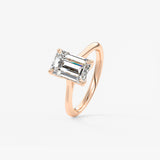 Emerald Solitaire Cathedral Lab Grown Diamond Engagement Ring