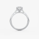 Emerald Solitaire Cathedral Lab Grown Diamond Engagement Ring