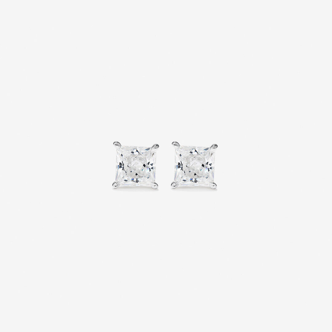 Round Cut Cubic Zirconia in 925 Sterling Silver Earrings 2
