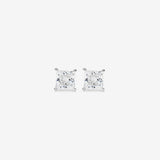 Round Cut Cubic Zirconia in 925 Sterling Silver Earrings 2