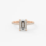 Emerald Pave Cathedral Lab Grown Diamond Engagement Ring