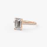 Emerald Pave Cathedral Lab Grown Diamond Engagement Ring