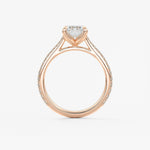 Emerald Pave Cathedral Lab Grown Diamond Engagement Ring