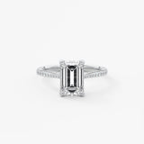 Emerald Pave Cathedral Lab Grown Diamond Engagement Ring