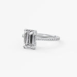 Emerald Pave Cathedral Lab Grown Diamond Engagement Ring