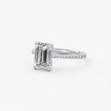 Emerald Pave Cathedral Lab Grown Diamond Engagement Ring