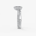 Emerald Pave Cathedral Lab Grown Diamond Engagement Ring