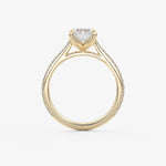 Emerald Pave Cathedral Lab Grown Diamond Engagement Ring