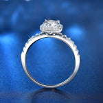 Round Cut Halo And Pave Style Cubic Zirconia in 925 Sterling Silver Ring 2