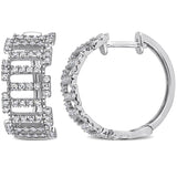 Round Cut Cubic Zirconia in 925 Sterling Silver Earrings 4