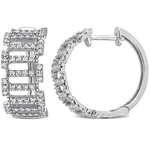 Round Cut Cubic Zirconia in 925 Sterling Silver Earrings