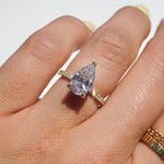 Stunning 2.01 CT Pear Moissanite Engagement Ring with Pave Design 3