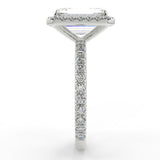 Stunning 2.53 CT Emerald Moissanite Engagement Ring with Halo & Pave Design 7